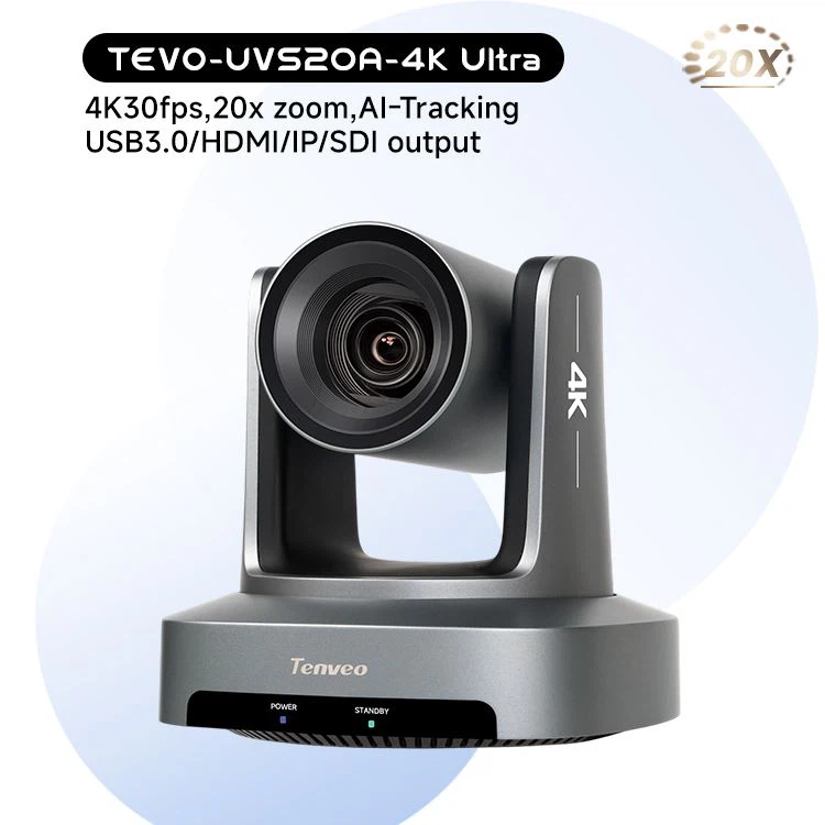 Tenveo 4K تتبع Auto SDI USB IP 20X PTZ Carera
